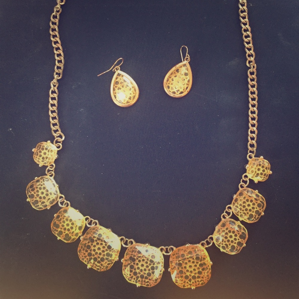 Like New Pair of Earrings and Necklace Set